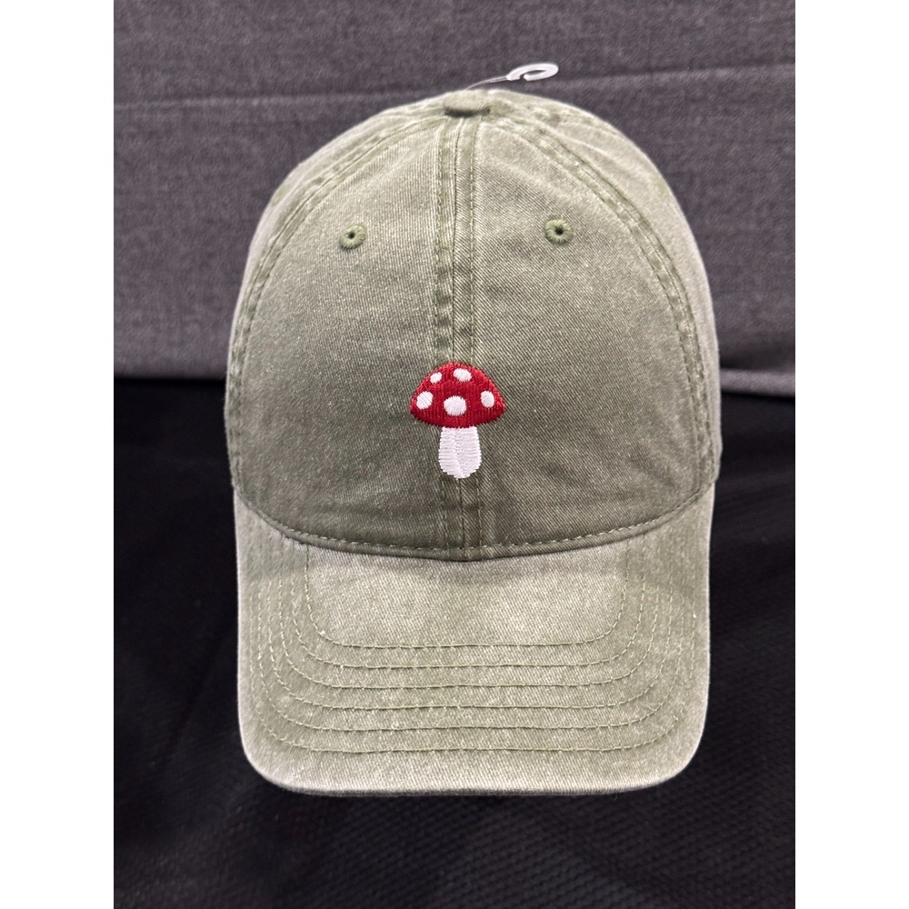 Mighty‎ Fine Baseball Cap Women's One Size Olive Green Cotton Little Shroom Hat